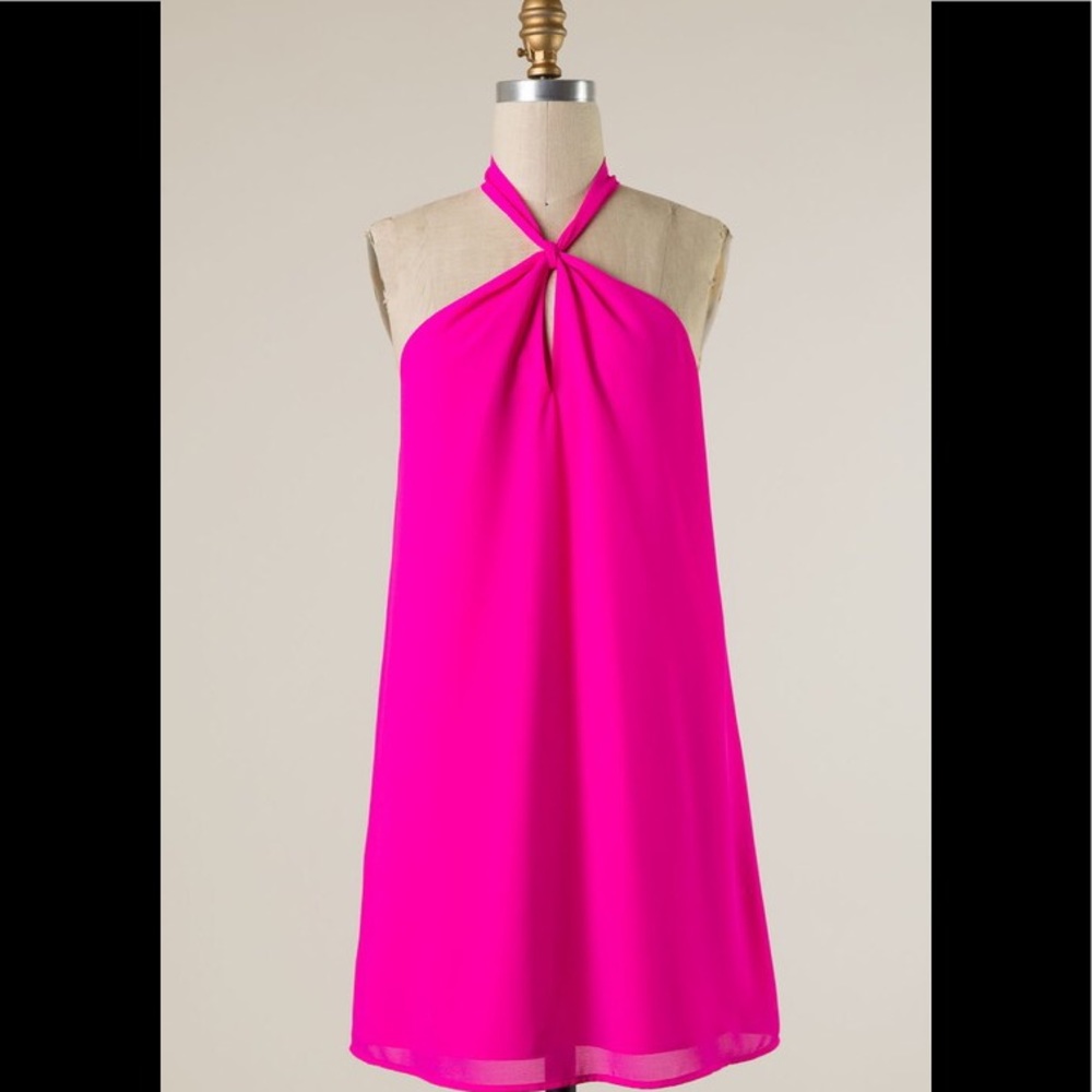 Hot Pink Chiffon Dress